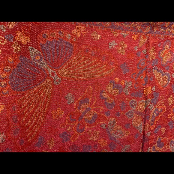 Vintage butterfly brocade pashmina shawl scarf - Picture 6 of 8